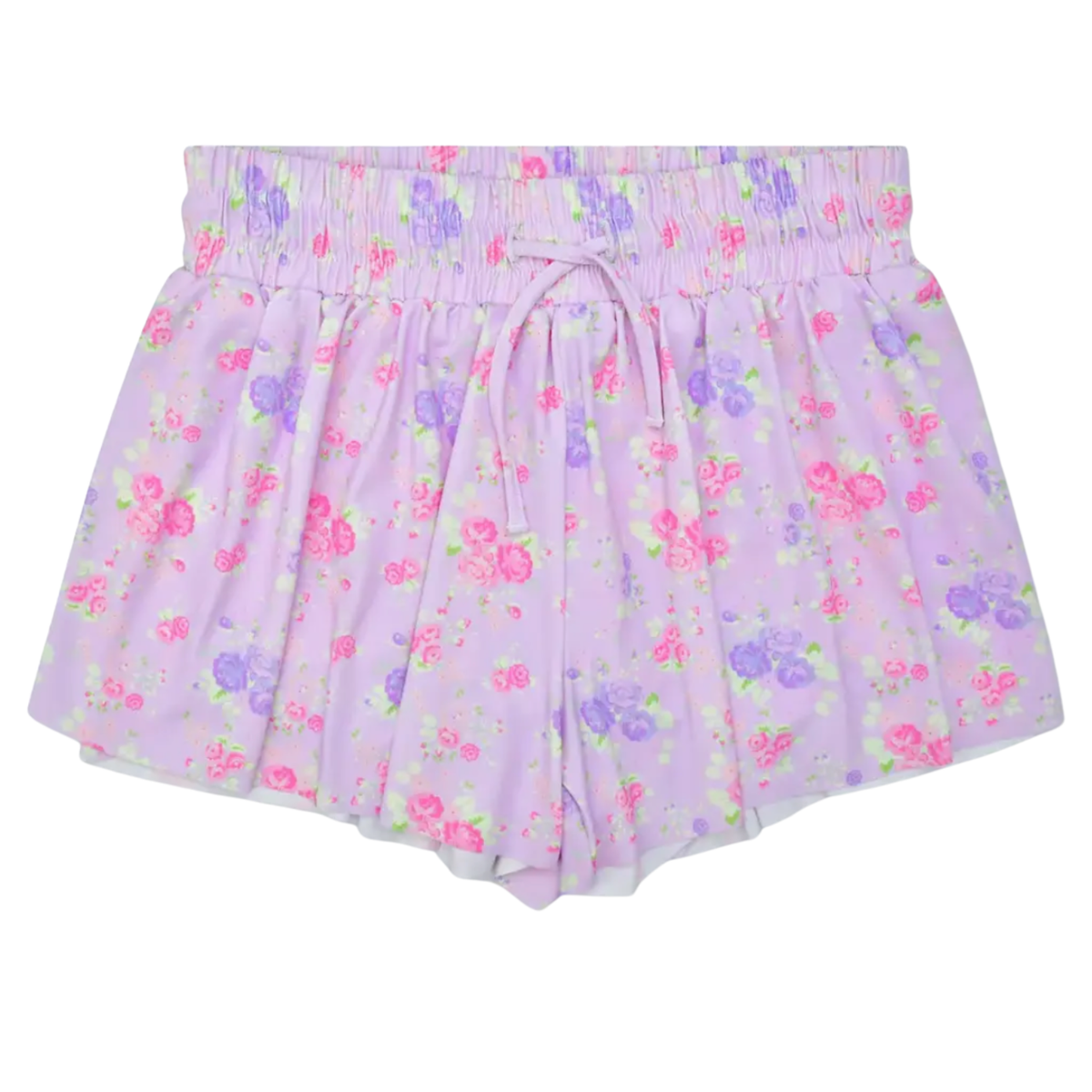 Purple Floral Butterfly Shorts