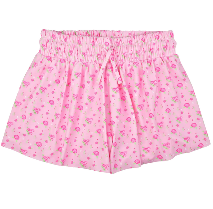 Pink Floral Butterfly Shorts