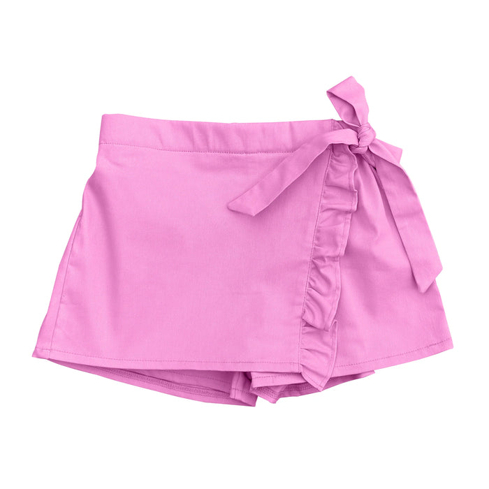 Pink Denim Tie Skort