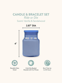 Ride Or Die Friendship Bracelet Candle