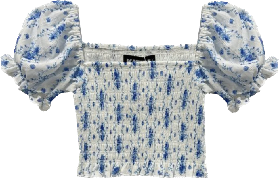 Blue Floral Marlee Top