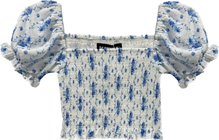 Blue Floral Marlee Top