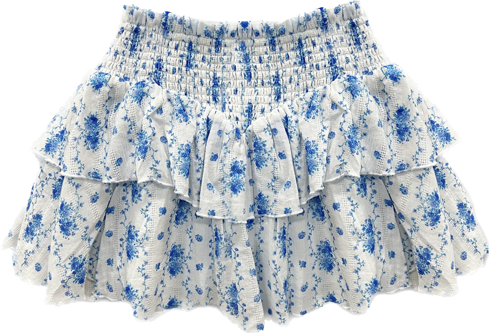 Blue Floral Brooke Skirt