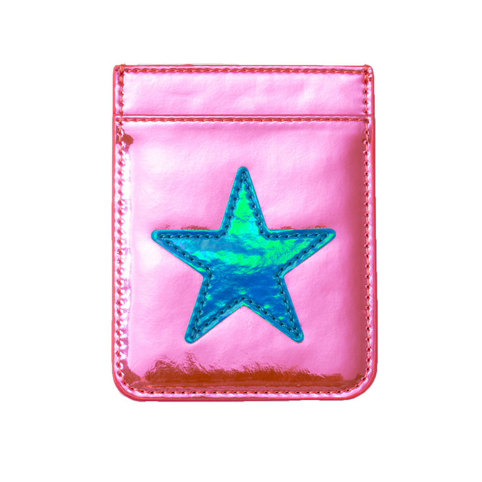 Iridescent Pink & Blue Star Phone Wallet