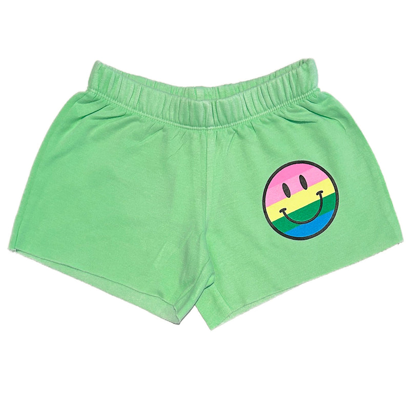 Green Neon Smiley Shorts