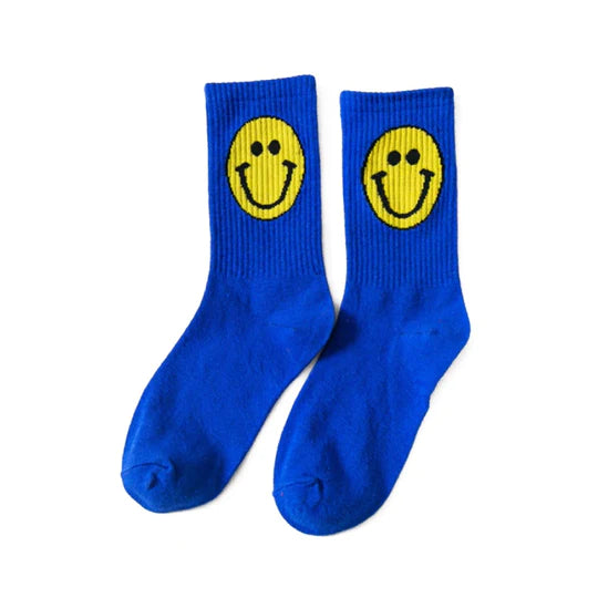 Blue Smiley Socks