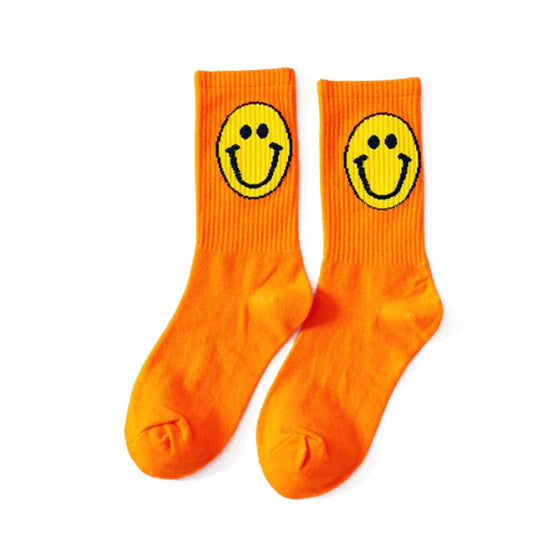 Orange Smiley Face Socks