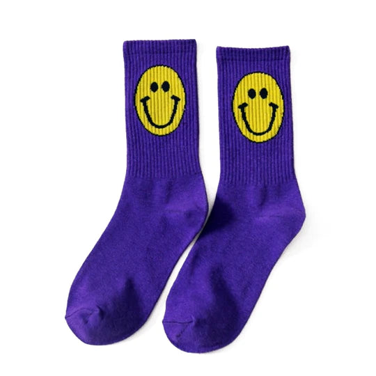 Purple Smiley Socks