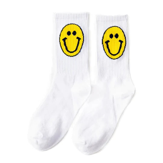 White Smiley Socks