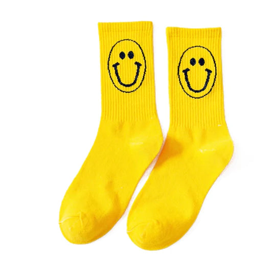 Yellow Smiley Face Socks