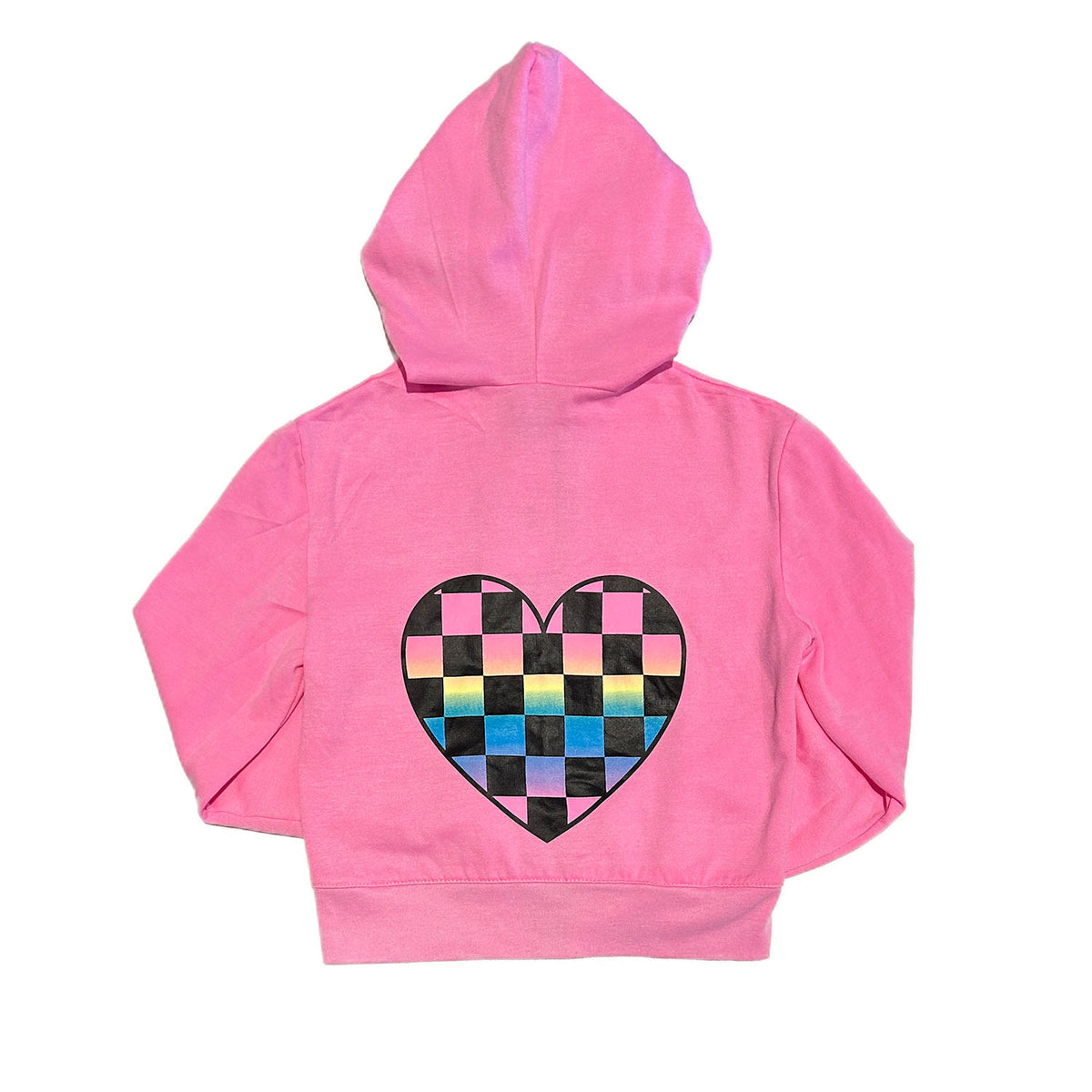 Checkered Heart Zip Hoodie