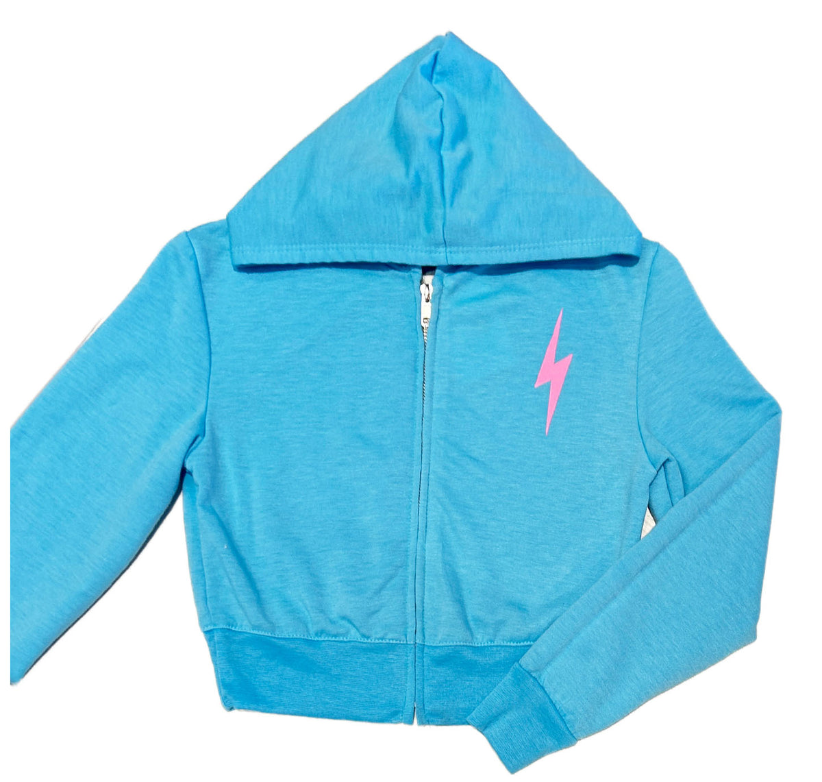 Blue Bolt zip Hoodie