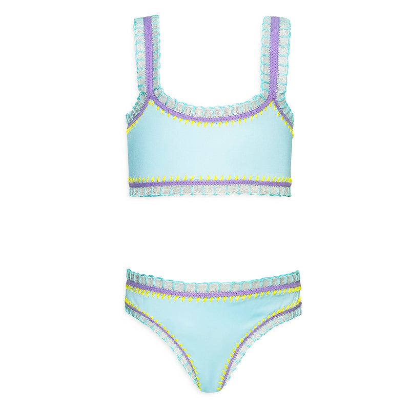 Light Blue Embroidered Bikini