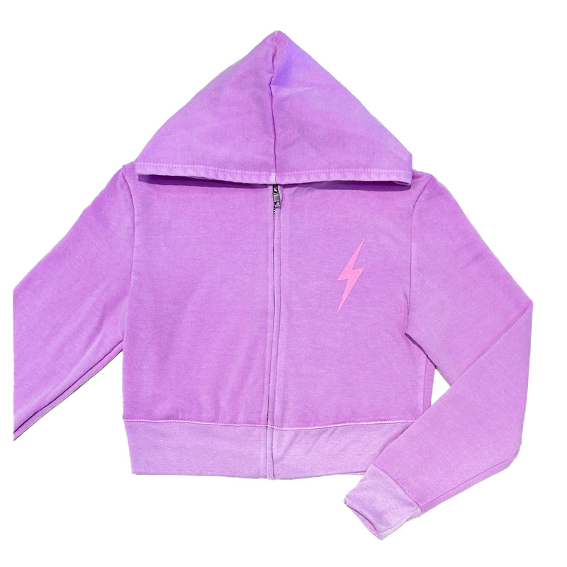 Purple Bolt Zip Hoodie