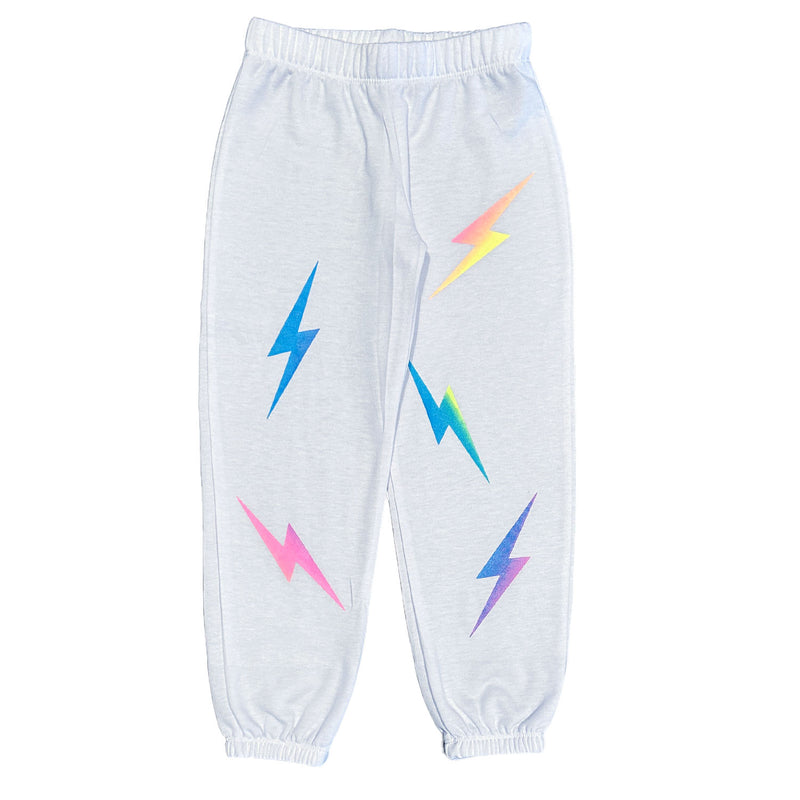 white Scatter Bolt Sweats