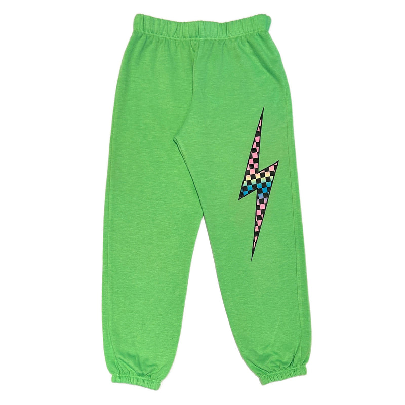 Green Checkered Bolt Sweats