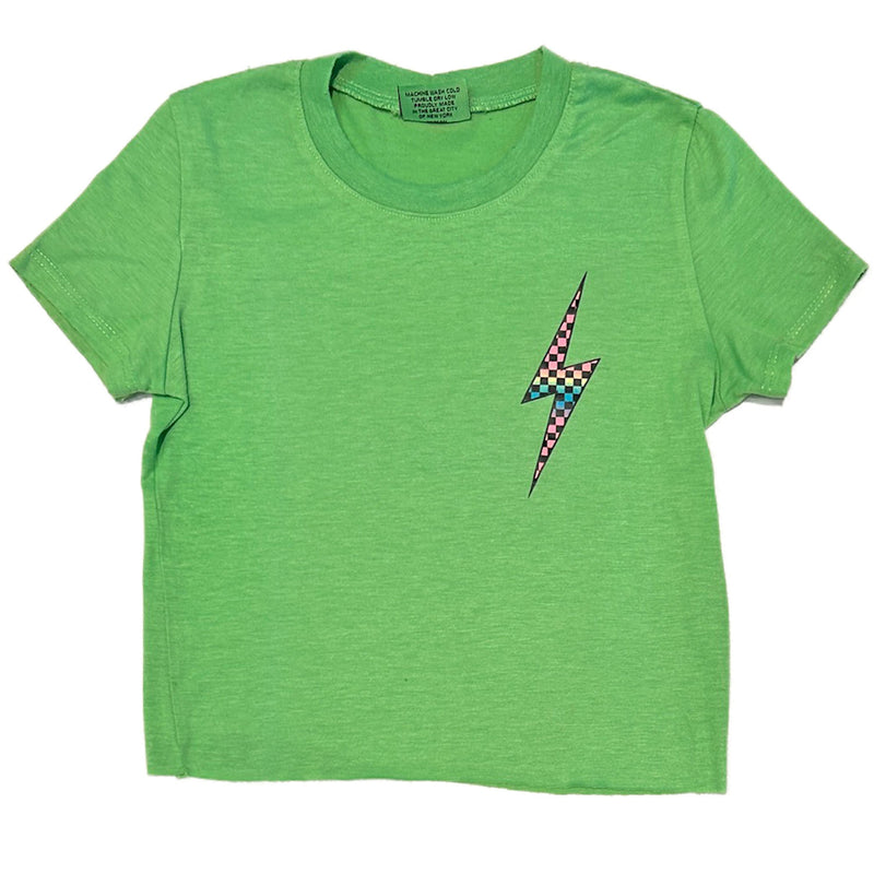 Green Checkered Bolt Tee