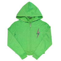 Green Checkered Bolt Zip Hoodie