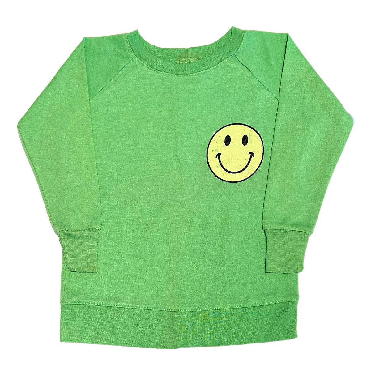 Green Smiley Raglan