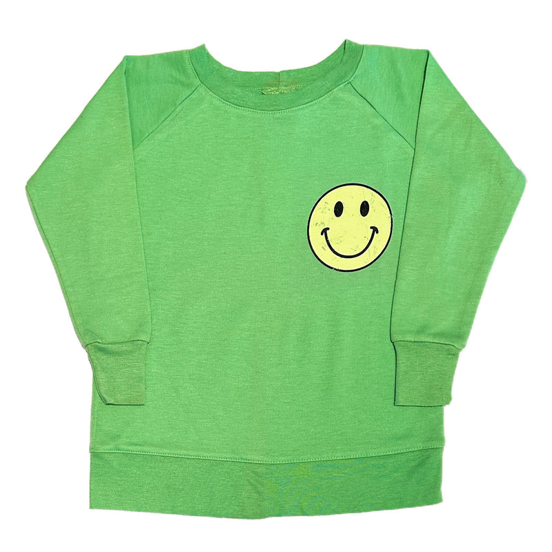 Green Smiley Raglan