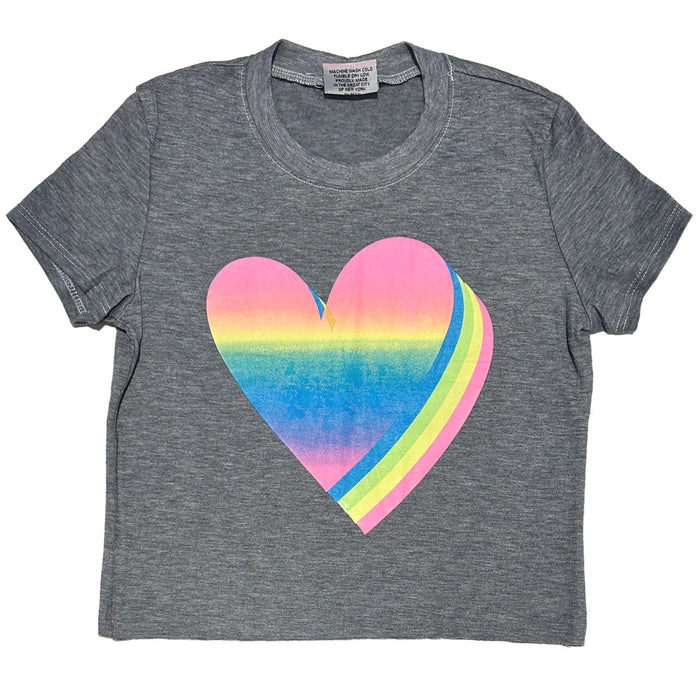 Grey Rainbow Heart Tee