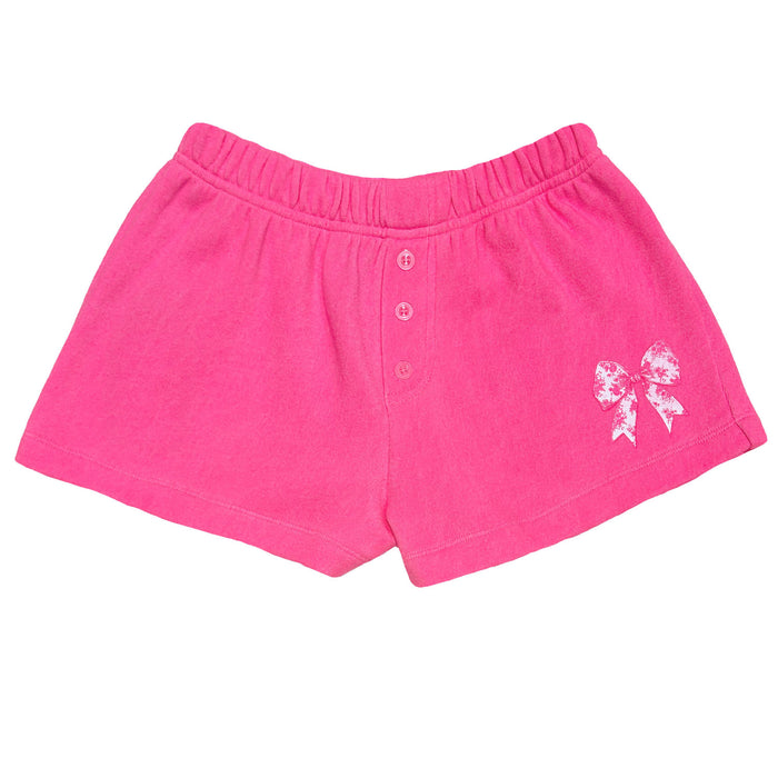 Neon Pink Bow Shorts