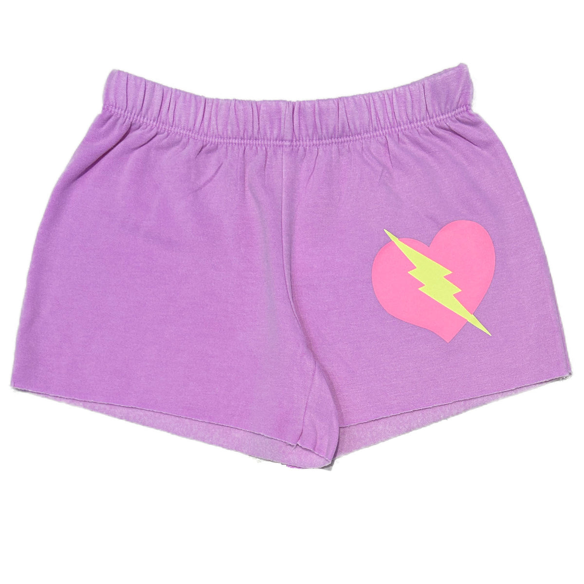 Purple Bolt Heart Shorts