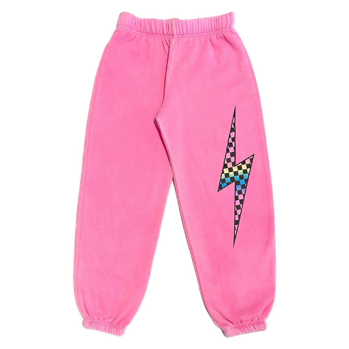 Pink Checkered Bolt Sweats