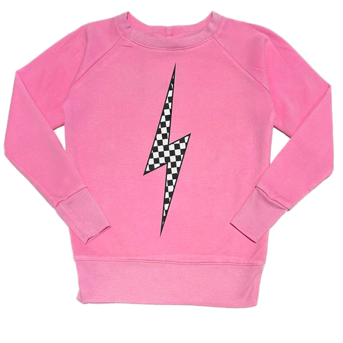 Pink Checkered Bolt Sweatshirt