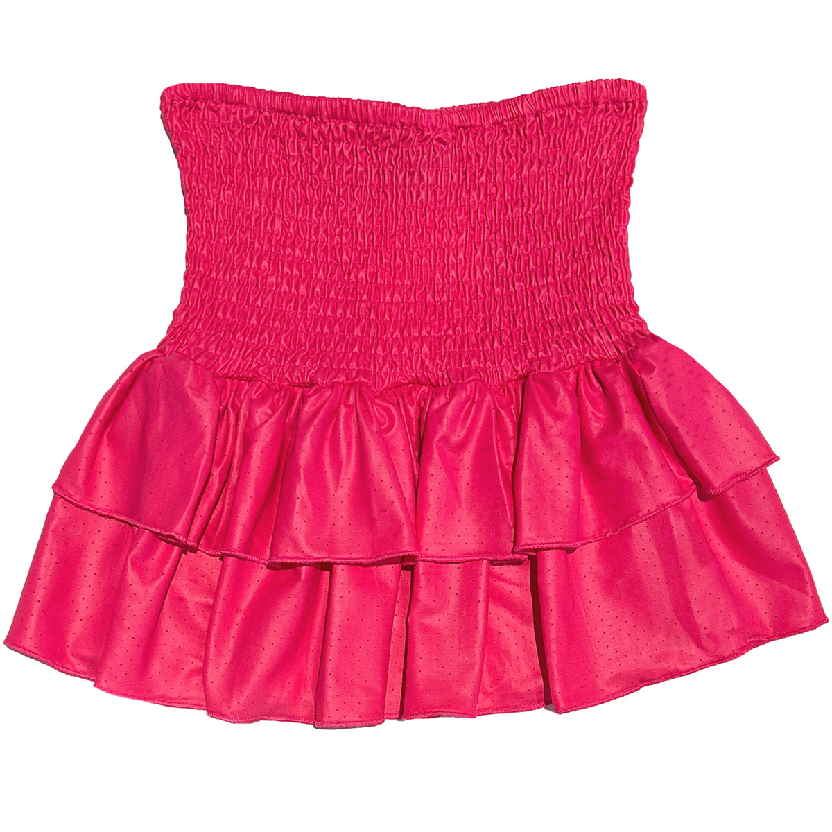 Hot Pink Leather Ruffle Skirt