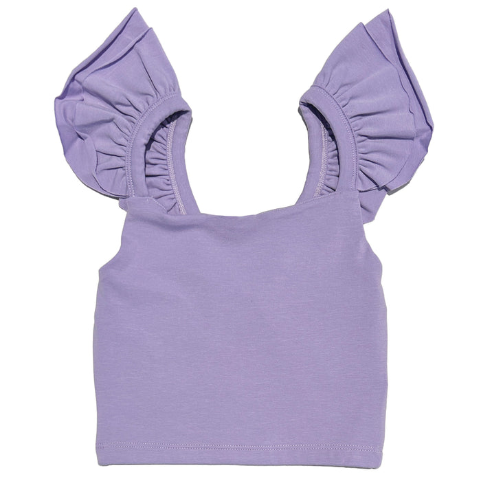 Purple Ruffle Strap Tank