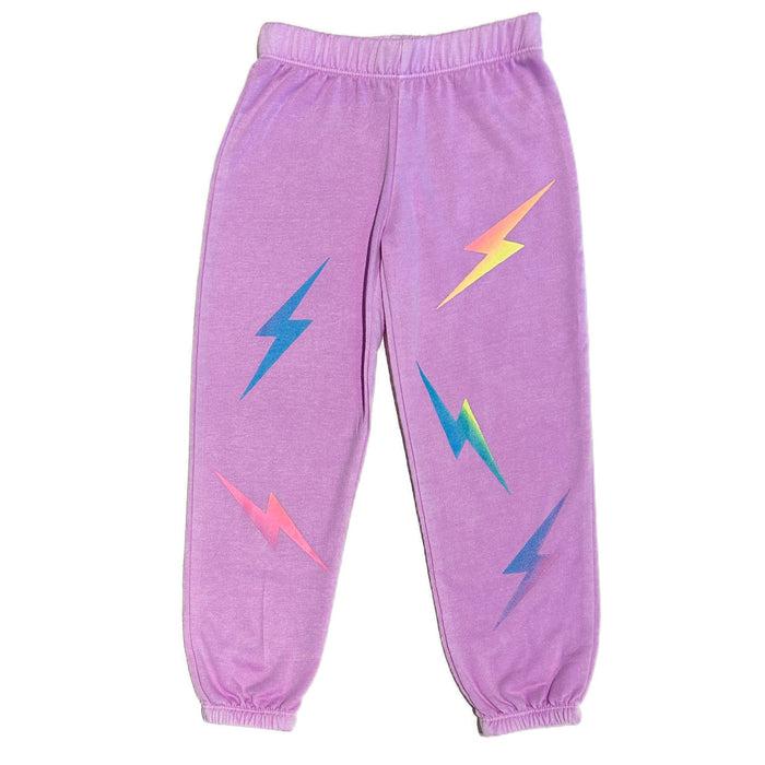 Purple Scatter Bolt Sweats