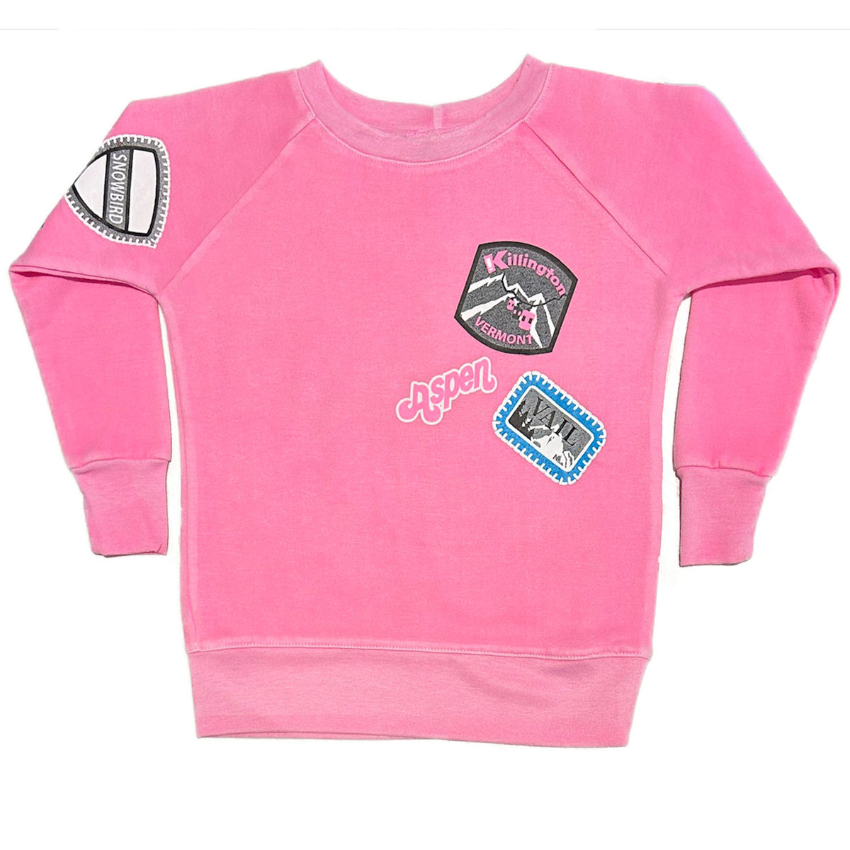 Pink Ski Raglan Sweatshirt