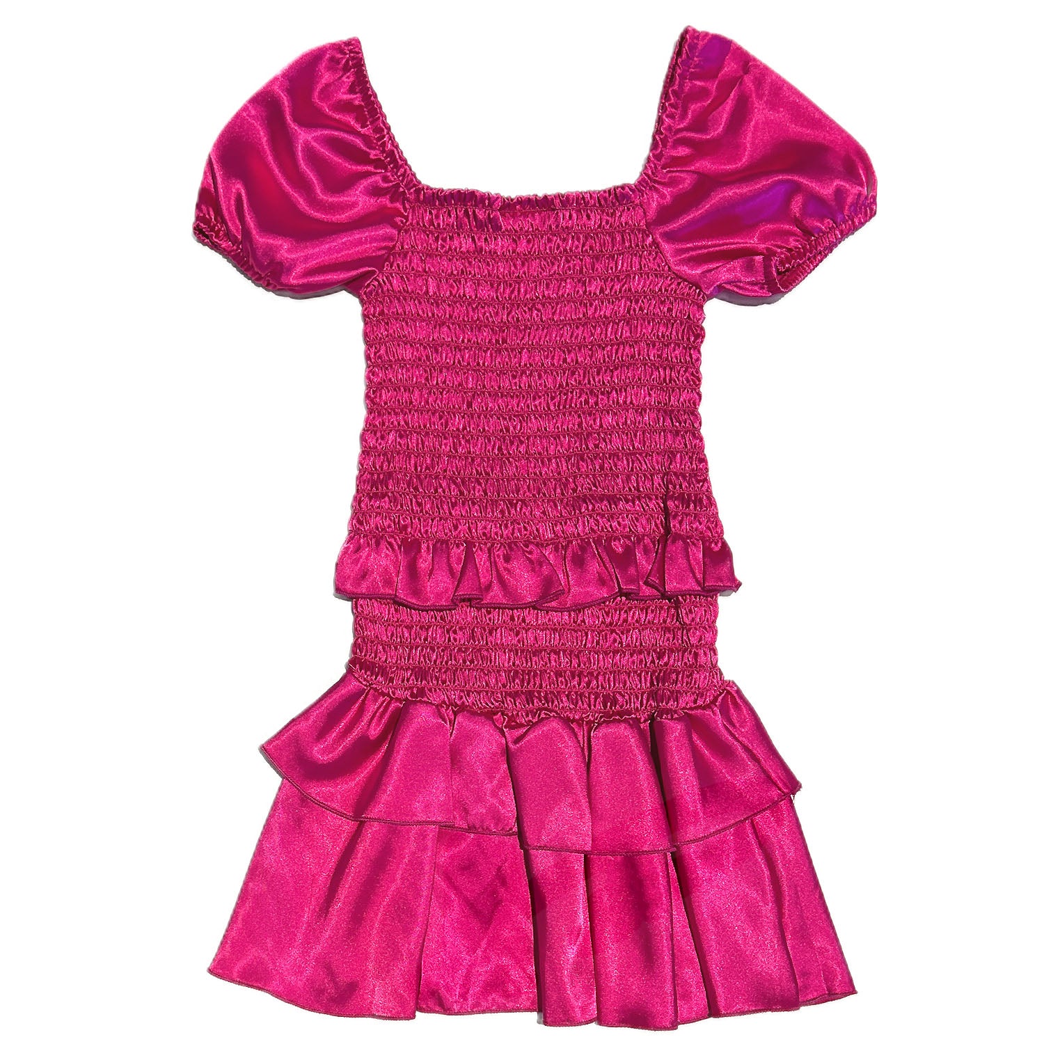 Pink Satin Ruched Dress – dear hannah prep