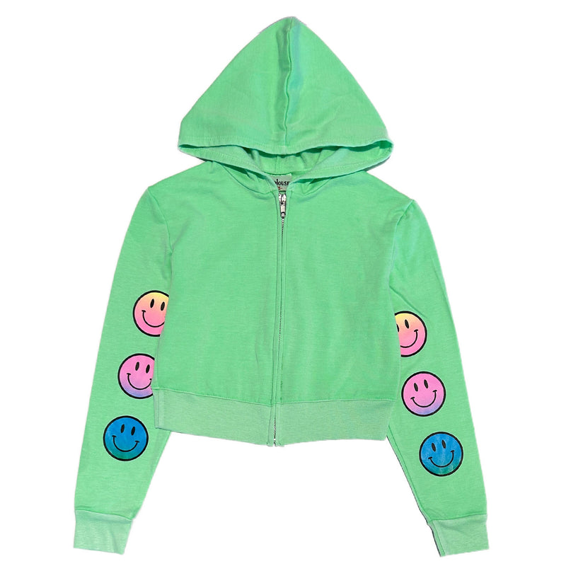 Smiley Cropped Hoodie