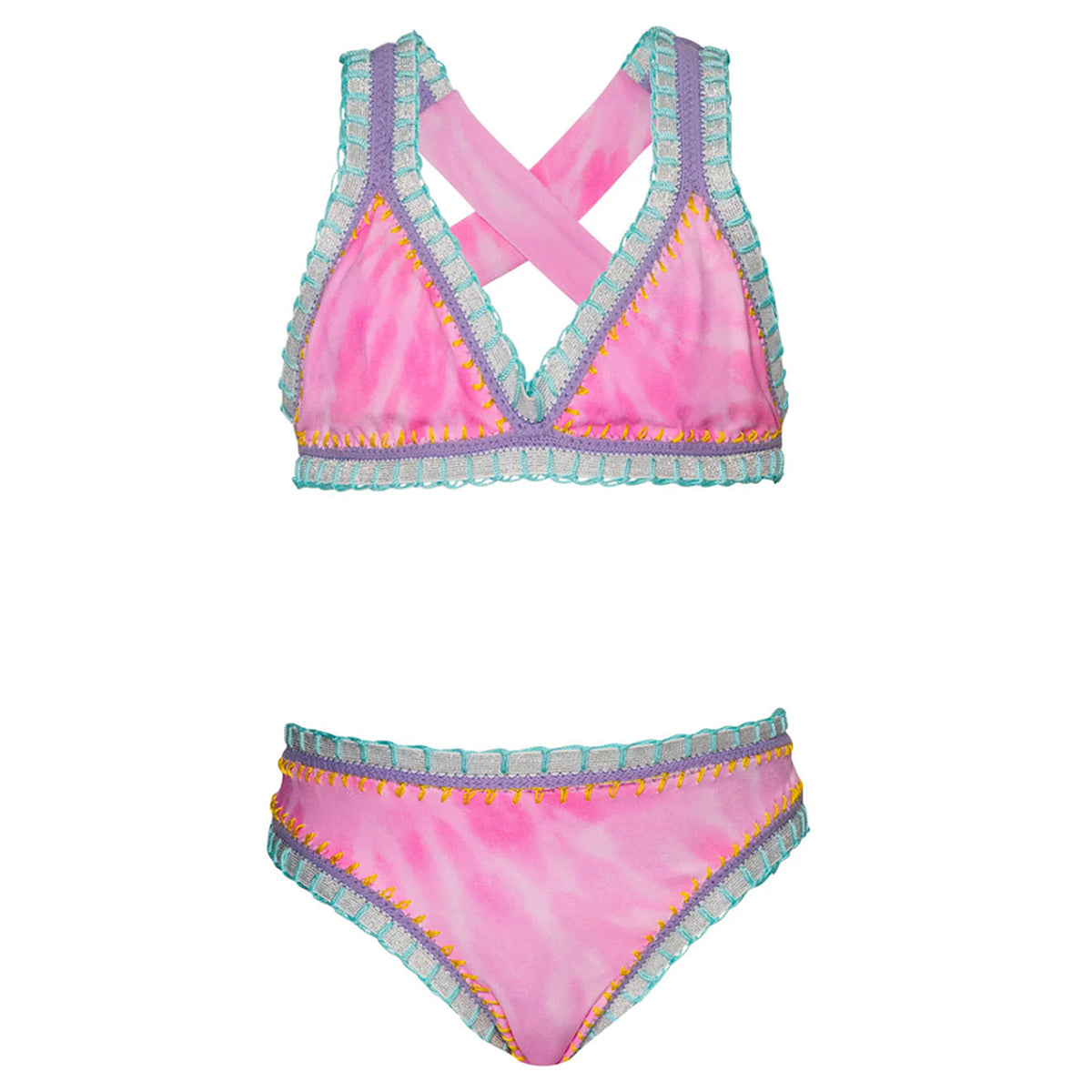 Tie Dye Embroidered Bikini