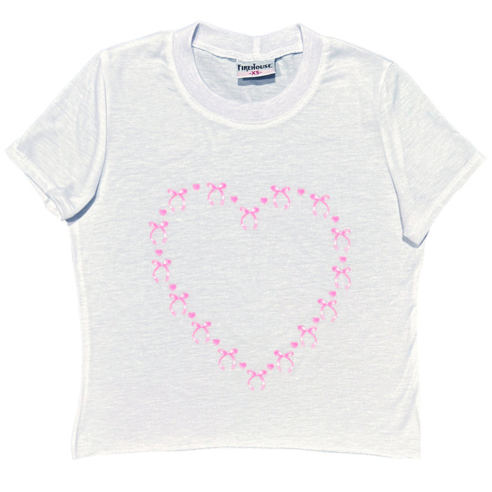 White Bow Heart Tee